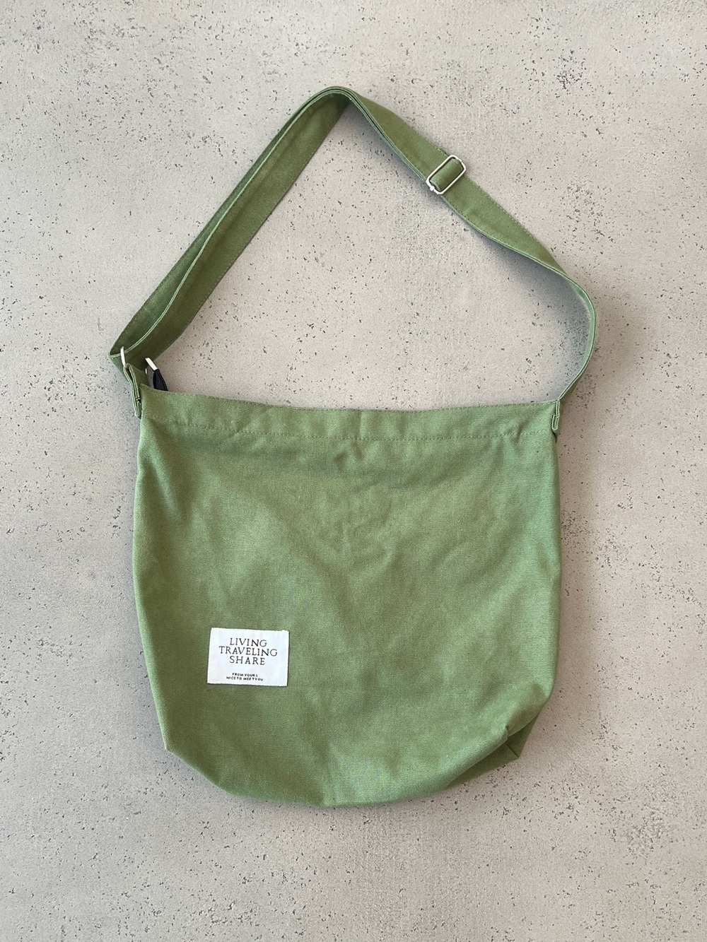 Olive Green Canvas Shoulder Bag
